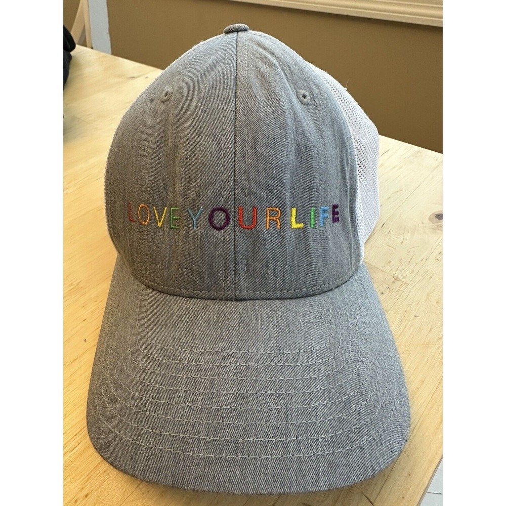 LGBT "LOVE YOUR LIFE" Lifetime Fitness Rainbow Font Hat Snap Back *Read*